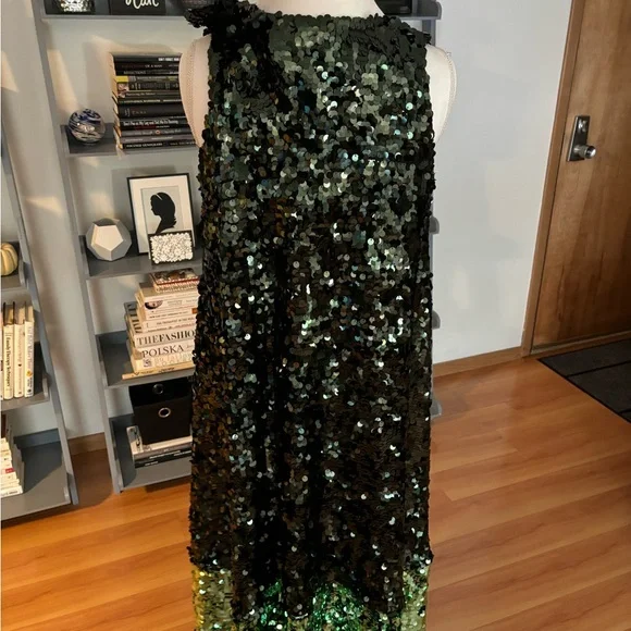 Zara green sequin sleeveless dress XS - Picture 3 of 7